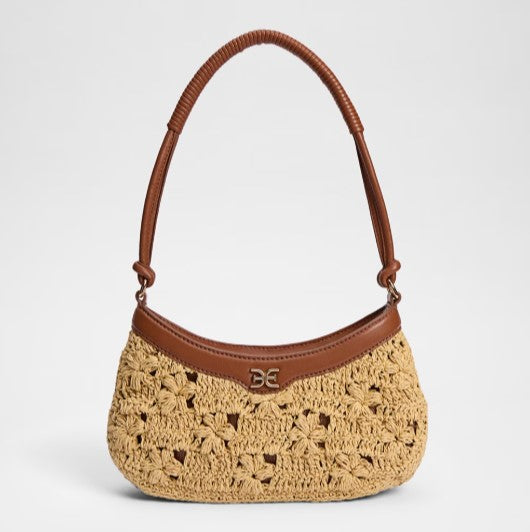 LAYLA FLORAL RAFFIA SHOULDER BAG