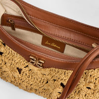 LAYLA FLORAL RAFFIA SHOULDER BAG