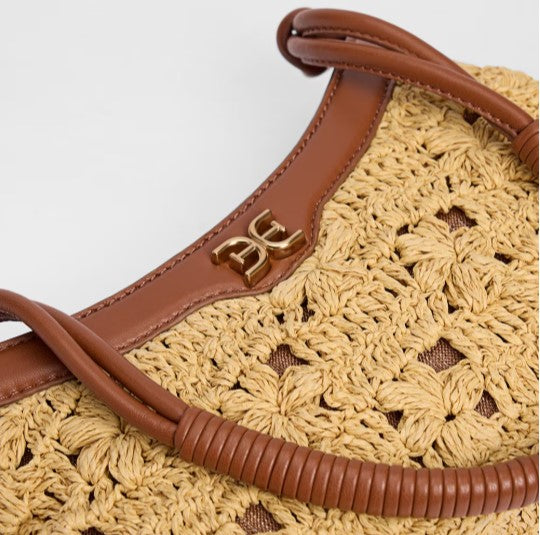 LAYLA FLORAL RAFFIA SHOULDER BAG