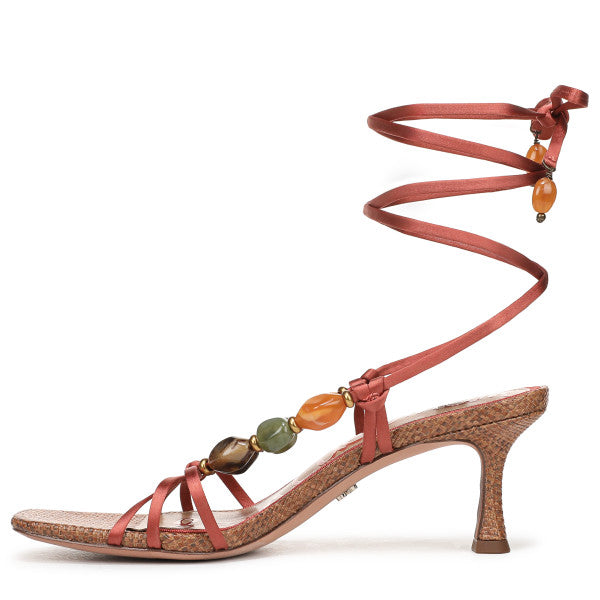 Paloma Kitten Heel Wrap Sandal