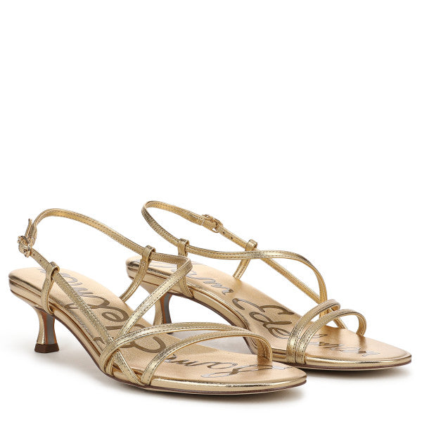 Sam Edelman Cora Kitten Heel Sandal - Amber Gold Leather