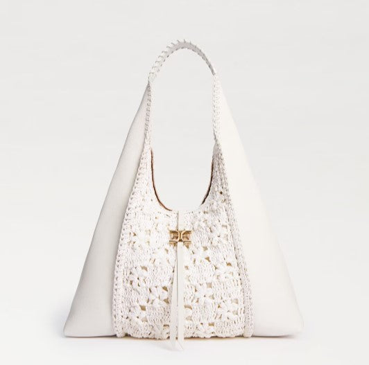 SYLVIA HOBO WITH CROCHET RAFFIA TOTE