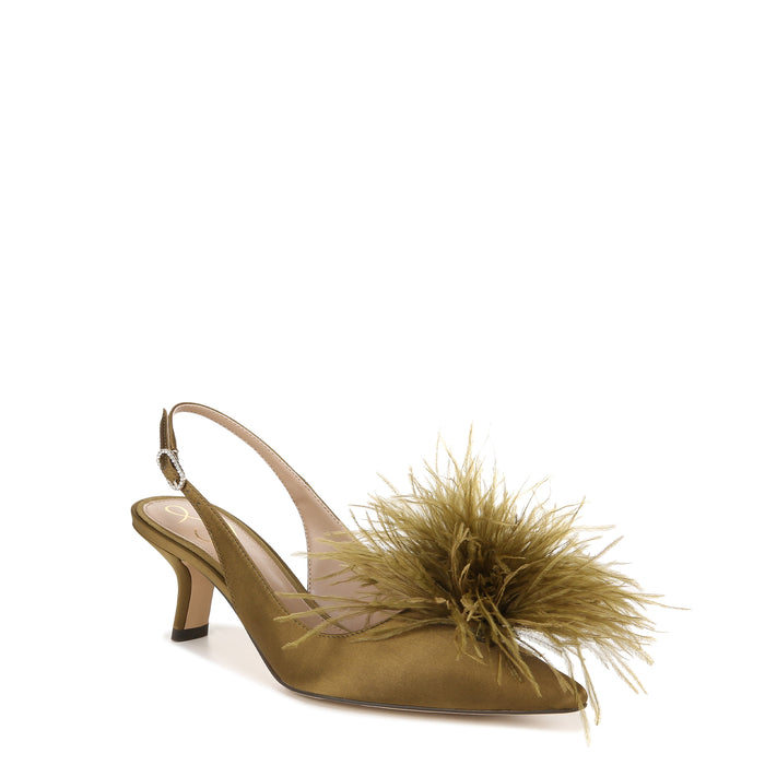 BIANKA FEATHER SLINGBACK PUMP