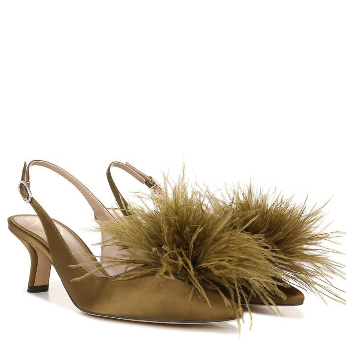 BIANKA FEATHER SLINGBACK PUMP