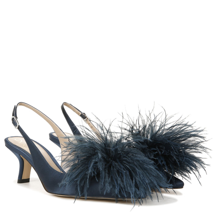 BIANKA FEATHER SLINGBACK PUMP