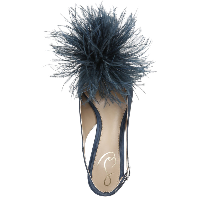 BIANKA FEATHER SLINGBACK PUMP