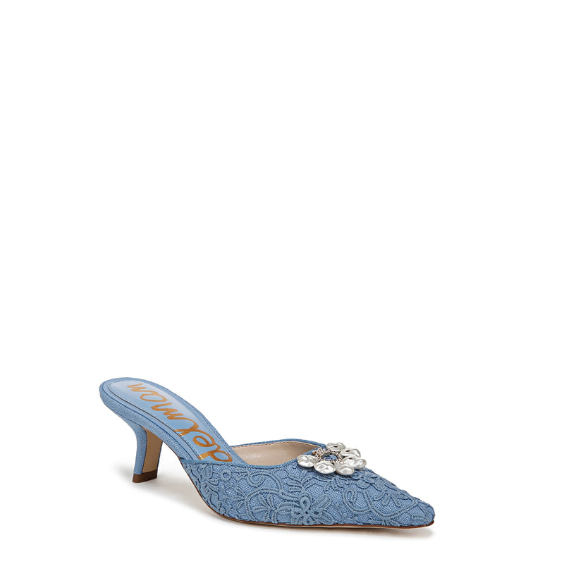 BRIT ORCHID KITTEN HEEL MULE